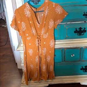 Small floral mustard dress